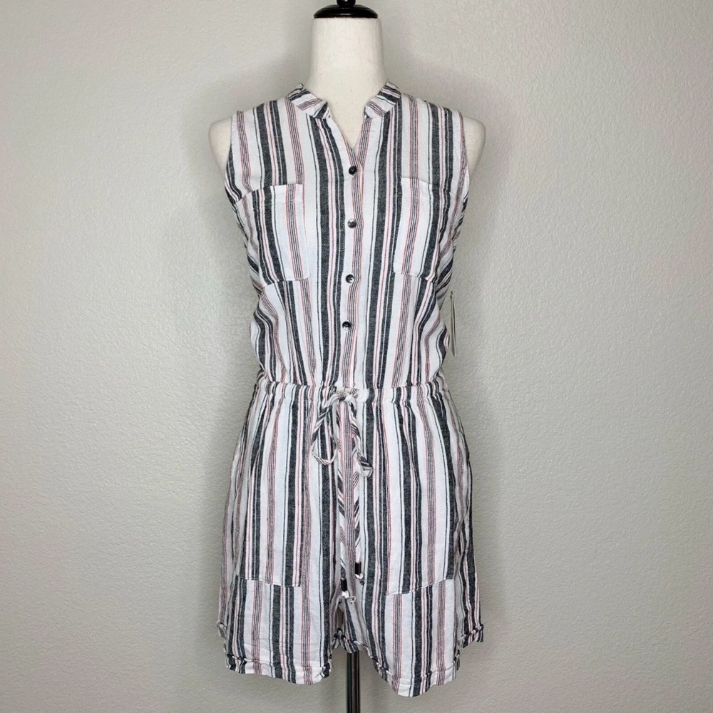 Kelly Renee Linen Blend Women’s Size XL Striped Romper